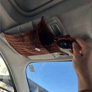 Brown Crochet Sunglass Holder